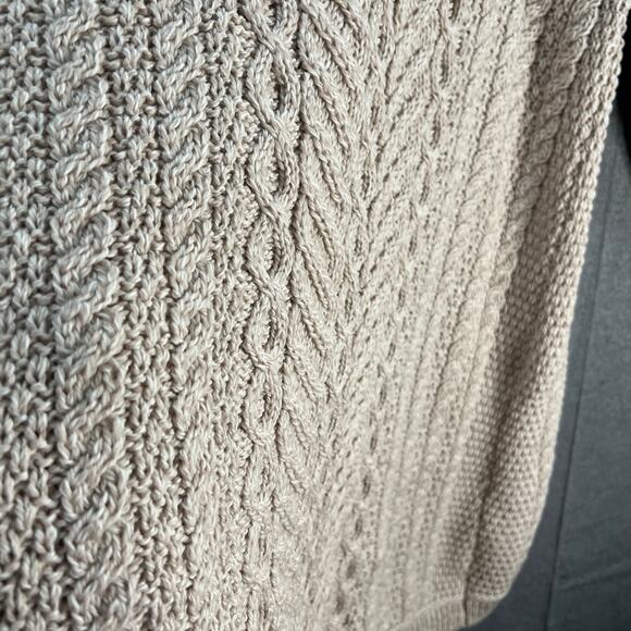 Aran Draft Merino Wool Button Front Sweater Cardigan Size Large Parsnip - Picture 11 of 12